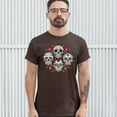 thumbnail image 3 of Tee Hunt Day of The Dead Floral Sugar Skulls T-Shirt Dia de Los Muertos Men's Tee, Brown, 5X-Large, 3 of 5