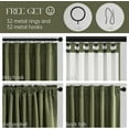 thumbnail image 5 of Olive Green Linen Blackout Curtains 84 Inch Long for Living Room,Pinch Pleated Drape with Hooks Back Tab Boho Decor, Olive Forest Loden Full Black Out Curtains for Bedroom, 5 of 16