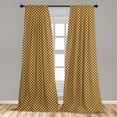 thumbnail image 4 of Ambesonne Beige Tan Curtains, Gingham Design Artwork, Pair of 28"x84", Ecru and Chocolate, 4 of 4