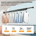 thumbnail image 3 of Nanly Wall Mounted Clothes Hanger Rack, Retractable Clothes Drying Rack Collapsible (Tri-Fold), Laundry Drying Rack, 360° Rotating Space Saver Clothes Rack for Home Balcony Laundry, 3 of 8