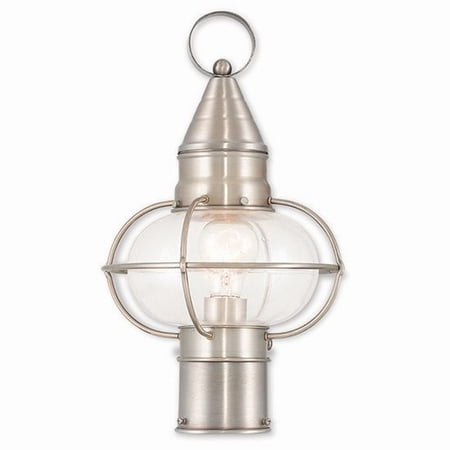 1 Light Outdoor Post Top Lantern in Bohemian Style 8.75 inches Wide By 15 inches High-Brushed Nickel Finish Bailey Street Home 218-Bel-2120456