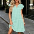 thumbnail image 2 of Levmjia Women's Gingham Dress Summer Sleeveless V Neck Casual Shift Dress with Pockets Cute A Line above Knee Length Dress for Women Daily Vacation Beach Sundress, 2 of 6