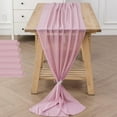 thumbnail image 2 of 6 Pieces Dusty Pink Chiffon Table Runner 12x118 Inches for Wedding Reception Rustic Birthday Party Decorations, 2 of 7
