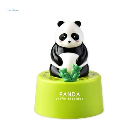 

60 Minutes Kitchen Timer No Battery Mechanical Countdown Clock Panda Time Management Tool for Cooking Study (Green)