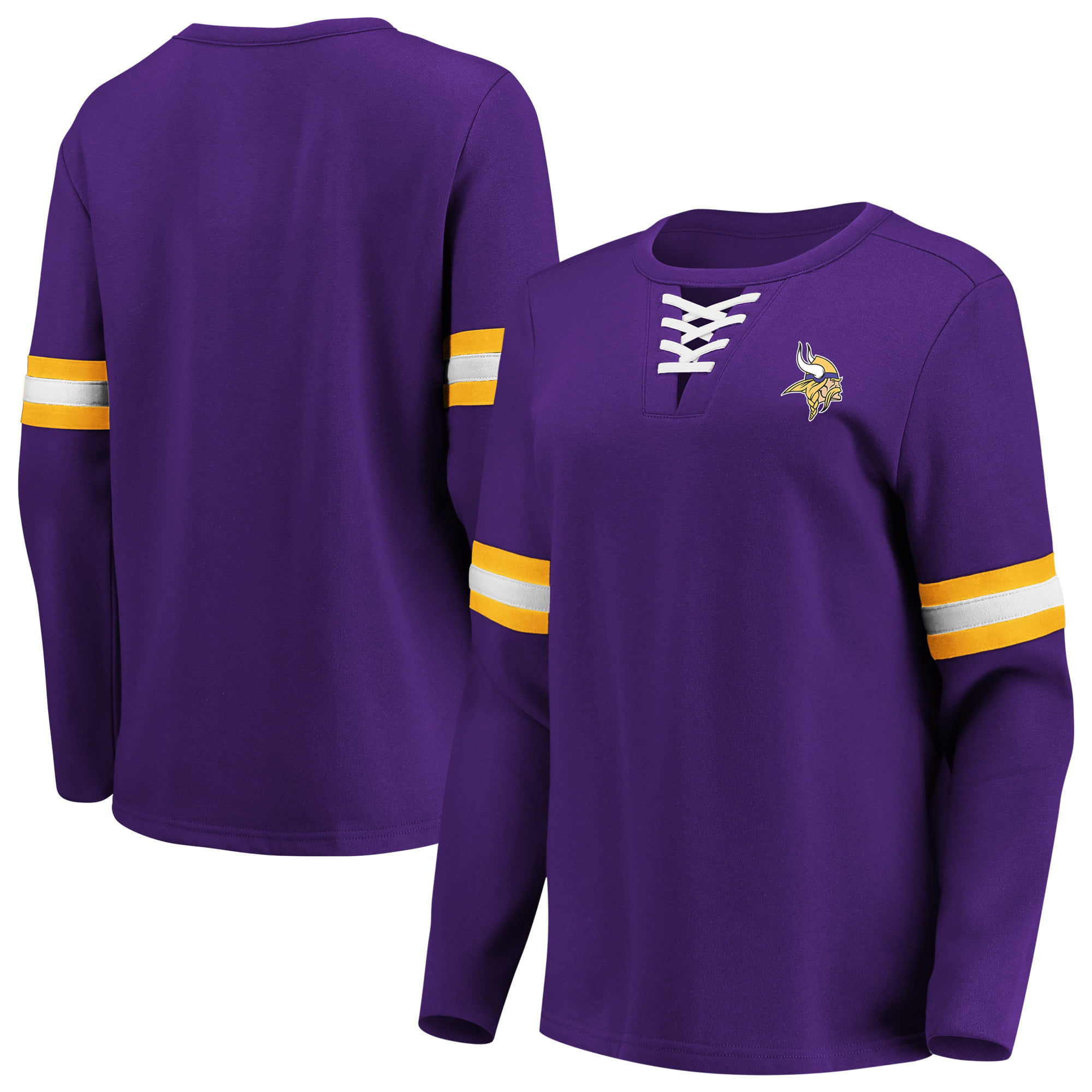 Minnesota Vikings Fanatics Branded Women's Lead Draft Lace-Up Pullover ...