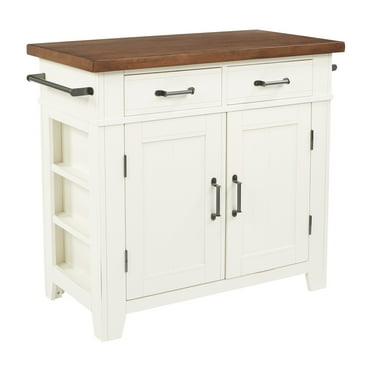 OSP Home Furnishings Urban Farmhouse Kitchen Island in White
