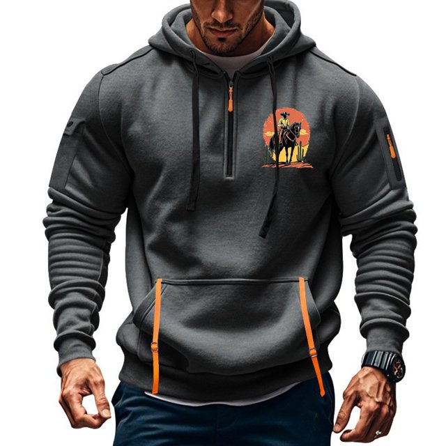 Sudadera con capucha para hombre, sudadera con capucha de manga larga estampada, sudadera con capucha de bolsillo, ropa de trabajo, sudadera con capucha para hombre, blusa de poliéster