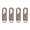 Brown, variant on 4-Pack Silver Detachable Zipper Pull Replacement, Tool-Free Clip-On Universal Metal Zipper Tab Repair Kit for Suitcases, Hoodies, Tents