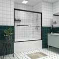 thumbnail image 5 of Leumius 56-60"x58" Double Sliding Bathtub Screen,Aluminum Frame,Premium 1/4" (6mm) Clear Tempered Glass, Black Hardware Sliding Glass Shower Enclosure,Matte Black Finished, 5 of 8