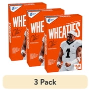 (3 pack) Wheaties Cereal, Breakfast of Champions, Jalen Hurts Box, 100% Whole Wheat Flakes, 15.6 oz