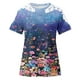 thumbnail image 5 of Mujeres Causal Mangas Cortas Cómodo Encaje Cuello Redondo Estampado Blusa Pullover Tops Camisa OAVQHLG3B Store lin121212, 5 of 5