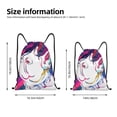thumbnail image 2 of Xecao Colorful Bulldog Pattern Sports Drawstring Backpack - String Swim Gym Bag with Wet Proof Pocket for Women&Men-Small, 2 of 6