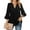 Black, variant on Casual Women's Tops Fashion Plus Size Women's Fashion Casual Cropped Sleeves Double Layer Chiffon Waist Tied Solid Color V-neck Tops Blouses Shirts