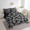 thumbnail image 3 of jejeloiu Gray Rustic Leaf 7-Piece Twin Bedding Sets,Tropical Botanical Bedding Comforter Set For Adults Reversible, 3 of 8