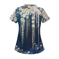 thumbnail image 4 of LHVUOA Scrub Tops for Women Stretch Kids Friendly Soft Comfy Short Sleeve Slant Collar Shirts Soft Nurse Uniform Overalls with Pockets, 4 of 4