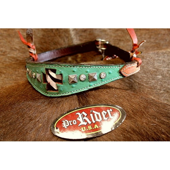 Horse Show Bridle Western Leather Barrel Racing Tack Rodeo Noseband  9935