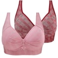 thumbnail image 1 of Puntoco Sujetadores sin aros para mujer Sujetadores de uso diario transpirables con botones en el medio y estampados sin aros de acero para mujer, 1 of 4