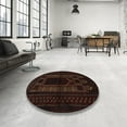 thumbnail image 4 of Ahgly Company Machine Washable Indoor Rectangle Traditional Black Brown Area Rugs, 8' x 12', 4 of 7
