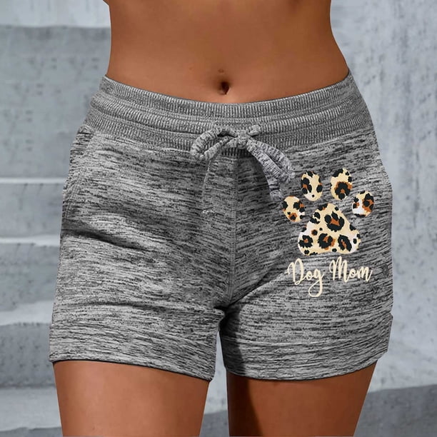 WILLBEST Pantalones Casuales elegantes para Mujer para Yoga y Deportes: Shorts Elásticos con Lazo y Estampados de Moda. Grande