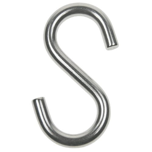 Wideskall 1.75 inch Heavy Duty Small Zinc Plated Steel S Shaped Type Utility Hooks Hanging Hooks Chrome Pack of 50 