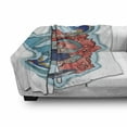 thumbnail image 3 of Fitness Soft Flannel Fleece Throw Blanket, Strong Is a New Skinny Composition Birds Flowers Barbell, Cozy Plush for Indoor and Outdoor Use, 60" x 80", Dark Coral Blue Grey, by Ambesonne, 3 of 6
