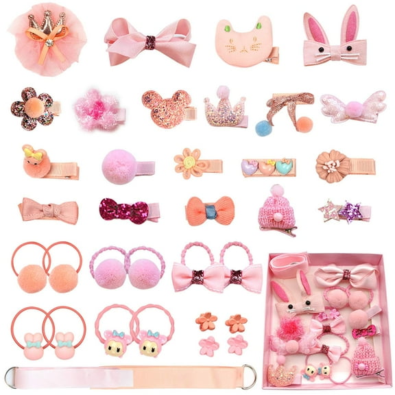 Baby Girl's Hair Clips Cute Hair Bows Baby Elastic Hair Ties Hair Accessories Ponytail Holder Hairpins Set For Baby Girls Teens Toddlers, Assorted styles, 36 pieces Pack (G)