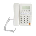 thumbnail image 1 of Corded Phone, Volume Adjustment Big Oval Button Landline Phone HD Caller Display Screen  for Office for Home Black,White, 1 of 7