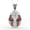 White Gold Finish, variant on Real Genuine 2.00 Cwt Moissanite Diamond Iced Out Egyptian Pharaoh King Tut Mummy Red Enamel Custom 14K Gold Finish Pendant Charm