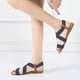 thumbnail image 5 of Sandalias Mujer Elástica Plana Elegante Correa Cruzada para Viajes Al Aire Libre (42) Azul, 5 of 6