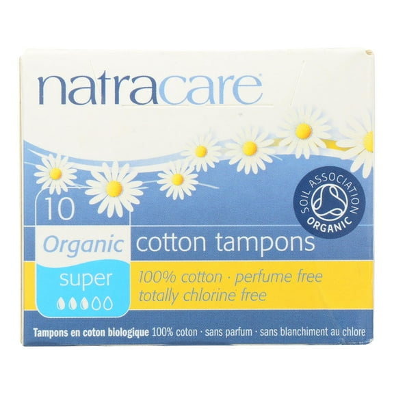 Natracare Organic Cotton Tampons, Super 10 ea (Pack of 2)