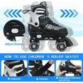 thumbnail image 2 of Kids Roller Skates for Boys, Black Adjustable Rollerskates with Light up Wheels for Big Kids, Birthday Gift for Beginner Outdoor Sports, 2 of 7
