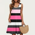 thumbnail image 2 of Puyaiuu New Maxi Dresses for Women 2025 Leisure Round Neck Sleeveless Mid-Length Dress Breathable with Pocket Striped Summer Dresses for Women, 2 of 6