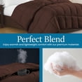 thumbnail image 5 of 100% Cotton All-Season Comforter - Box Stitched Comforter - Bedding with Corner Tabs Machine Washable Lightweight Color Choclate Solid Pattern Size California King (104"x96"), 5 of 7