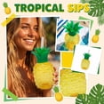 thumbnail image 3 of Pineapple Cups with Straws Plastic Drinking Bottle with Lids Hawaiian Party Supplies Beach Cups for Outdoor Parties 3.54x6.29in 3PCS, 3 of 9
