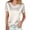 White, variant on Staron Women's Casual V-Neck Short Sleeve Top Mesh Rhinestone Blouse Fashion Party Vacation T-Shirt, Beige S