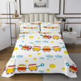 thumbnail image 1 of Erosebridal Cartoon Bus Car Coverlet Set Queen, Construction Vehicle Bedding Set, Colorful Flower Decor, 1 of 5