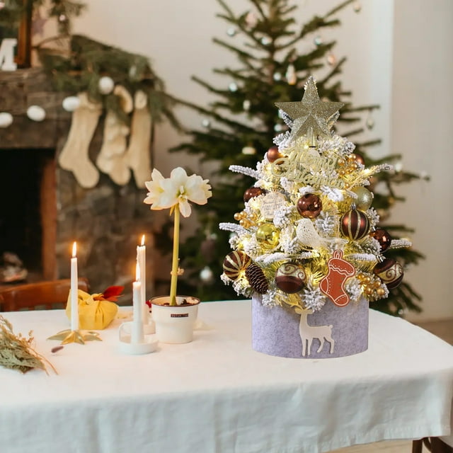 YIMWNYI Christmas Mini Tree Ornaments Decorations, Small Desktop Christmas Tree, Holiday Decor for Home, Multi-Scenario Use, Perfect for Christmas Gifts