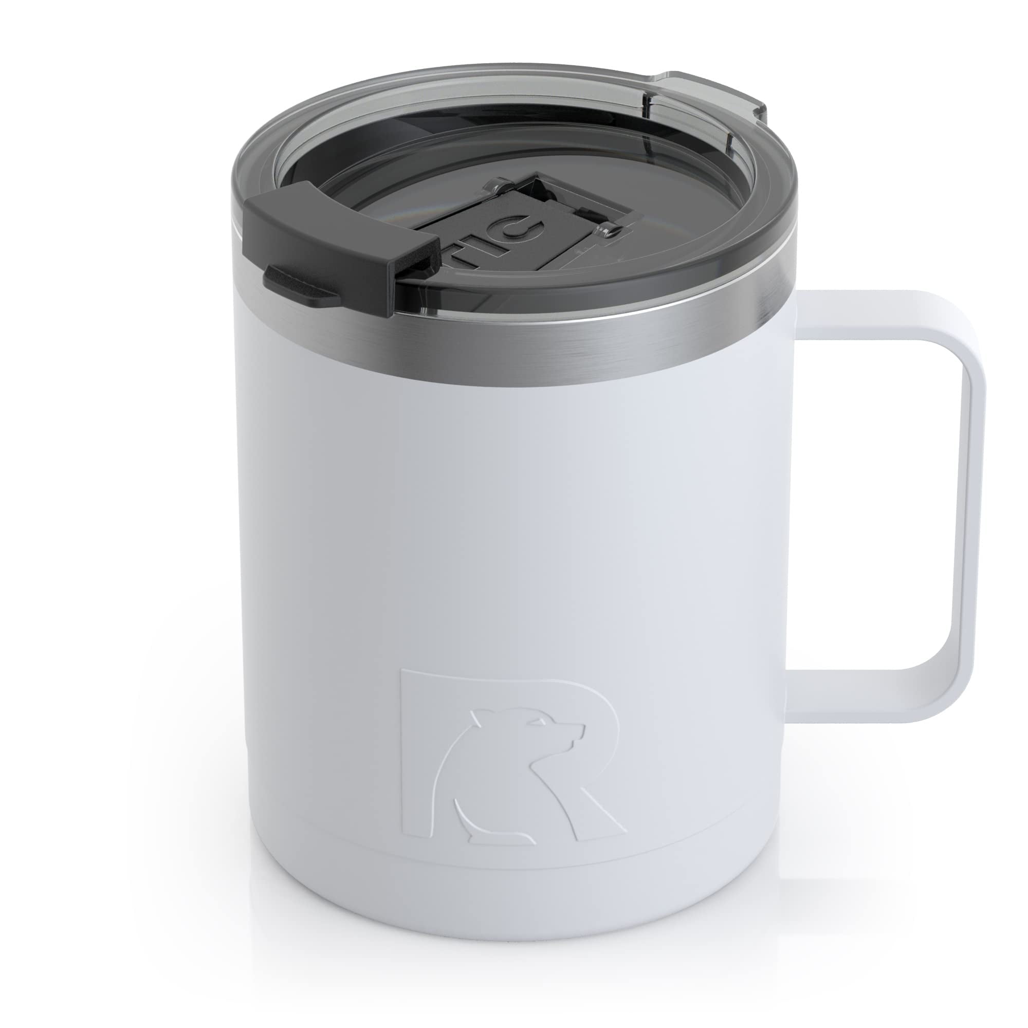 RTIC Coffee Mug with Handle, 12oz, White, Portable Travel Thermal Camping  Cup, Vacuum-Insulated with Lid, Stainless Steel, Sweat Proof, Keeps Hot&  Cold Longer 