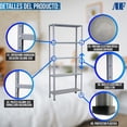 thumbnail image 3 of Estante Organizador ADF Estantería Anaquel Metálico Ajustable 5 Repisas 190x84x30 cm Multiusos Color Gris, 3 of 7