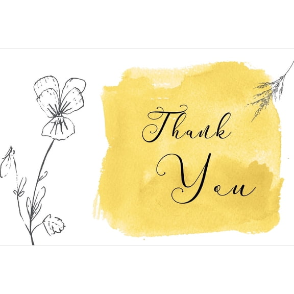 Tree-Free Greetings Thank You Greeting Card 12 Pack, 4x6, Gold Floral Sympathy (TK61414)
