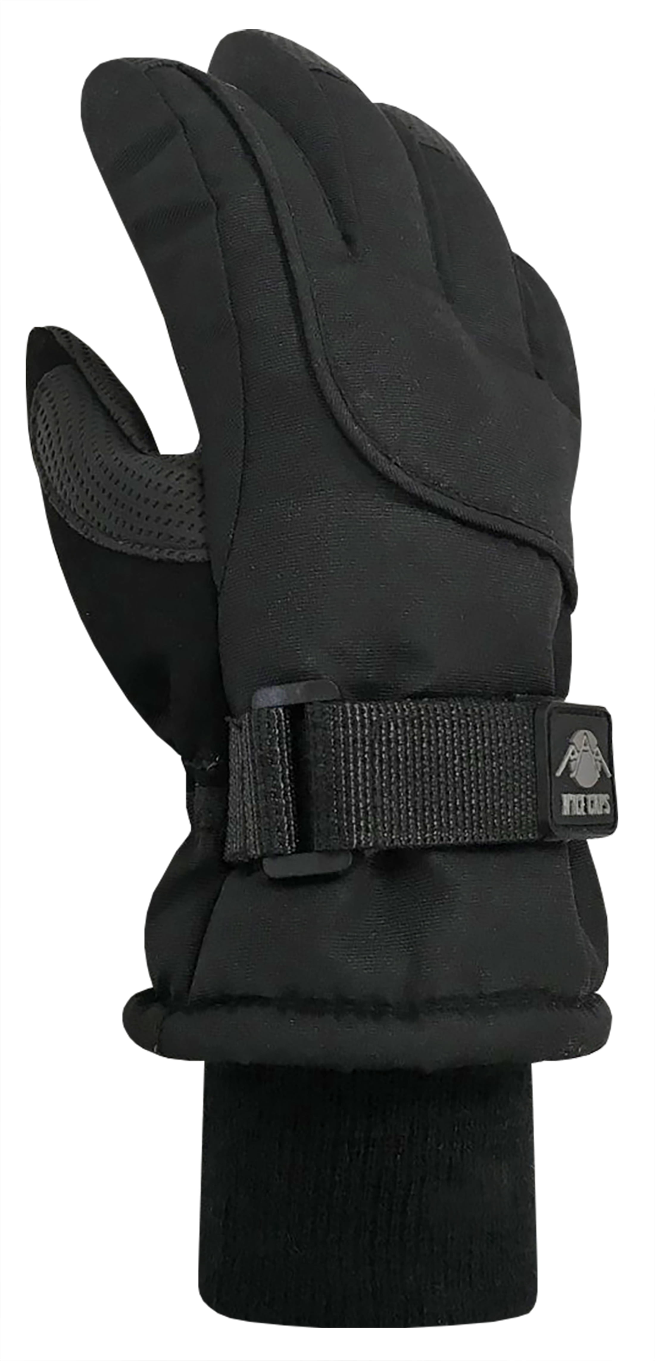 N'Ice Caps Men's Women's 100 Gram Thinsulate Waterproof Ski Snow Winter Gloves Black Unisex