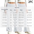 thumbnail image 2 of BXJX Girls Leggings 2 Pieces, Slim Stretchy Elastic Waist Sports Base Layer Flare Pants White Size 12-13 T, 2 of 7