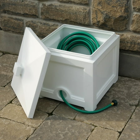 Mayne Fairfield White 100ft Hideaway Garden Hose Bin