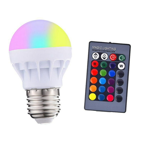 16 Colors LED Light Bulb, Dimmable E27 LED Light Bulb, 3W RGB Color Changing Light Bulb with Remote Control, Decorative Lights, Mood Light Bulb, Great for Home Decor, Stage, Party and More