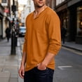 thumbnail image 5 of ZRGHAOYLQ Big and Tall Men's Solid Color V Neck Shirts Long Sleeve Casual Notch Neck Tops Comfortable Breathable Shirts for Men, 5 of 7