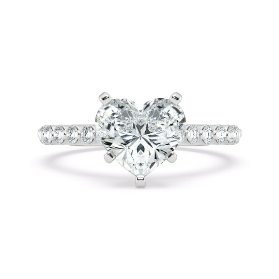 Alor Jewel 1.5 Ct Heart Cut Lab Created Diamond Ring for Women - 14K White Gold Over Bezel Set Engagement Ring for Her - Diamond Wedding Ring - Beautiful Gift for Anniversary or Special Occasion