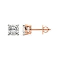 thumbnail image 2 of 12 Carat Cushion IGI Certified Lab Grown Diamond Solitaire Earrings | 14K Rose Gold FG VS Diamonds | Stud Earrings Friendly Diamonds, 2 of 6