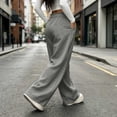 thumbnail image 4 of Womens Wide Leg Sweatpants Elastic High Waisted Baggy Sweatpants Casual Fall Winter Lounge Trousers with Pockets, 4 of 7