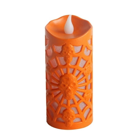 

Pumpkin Candle Lights Tabletop Ornament Orange Flameless Candle Lights Lights Festive Decorative Lights For Party Girl Night Light Decorations for Bedroom Teen Girl Cat Lamp Apartment Necessities