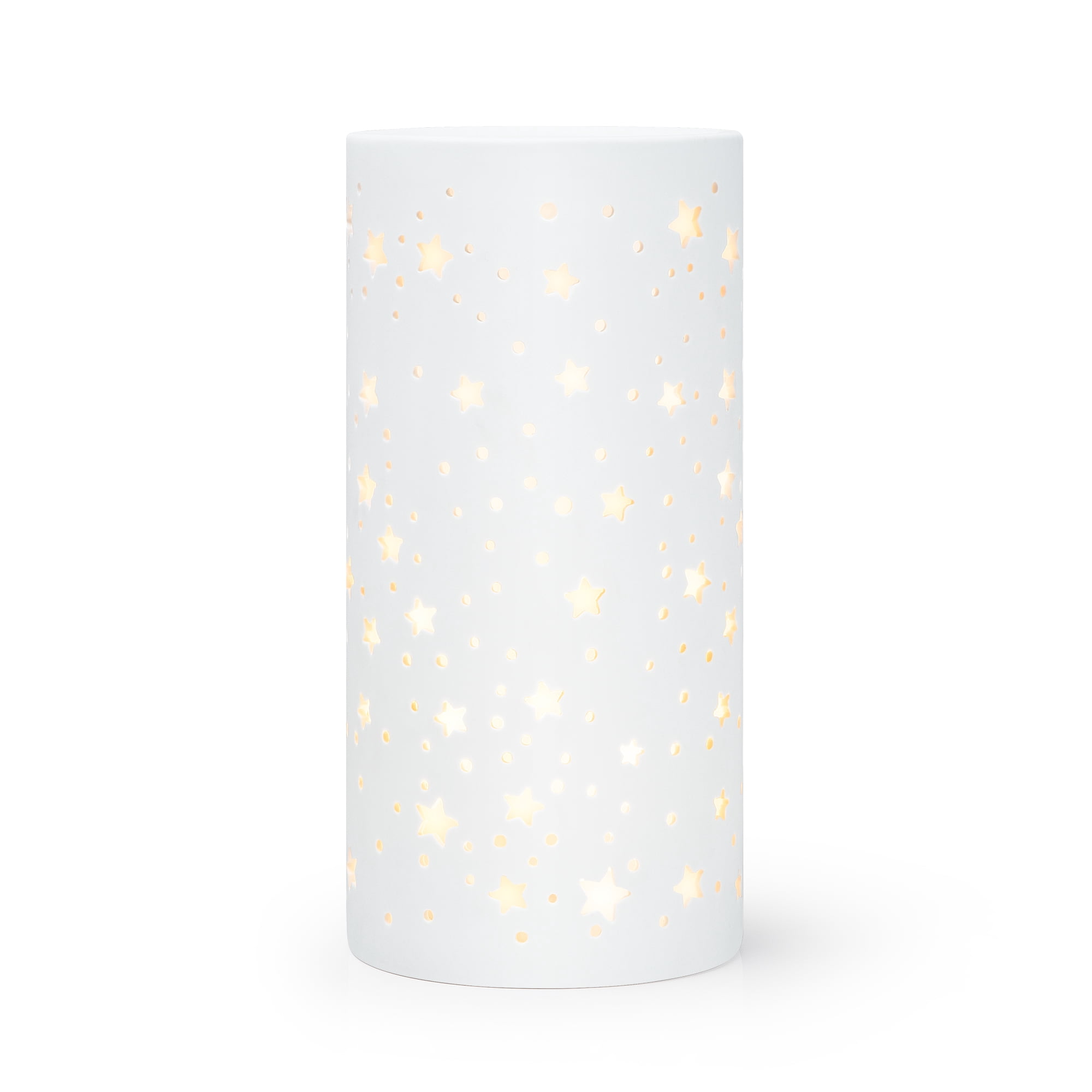 BrightSide Cut-out Star Cylinder Lamp, Battery Powered, Soft Warm White